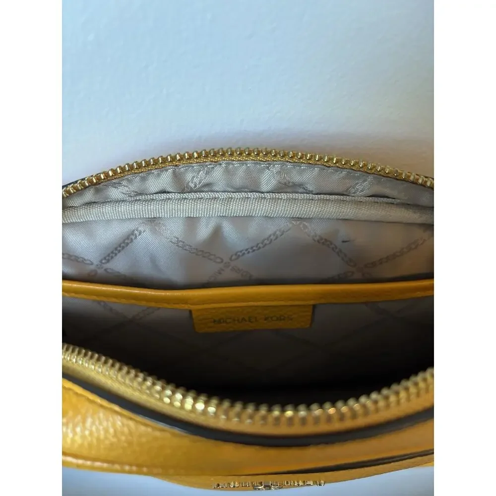 Michael Kors Jet Set Charm East West Camera Crossbody Yellow Leather Purse
